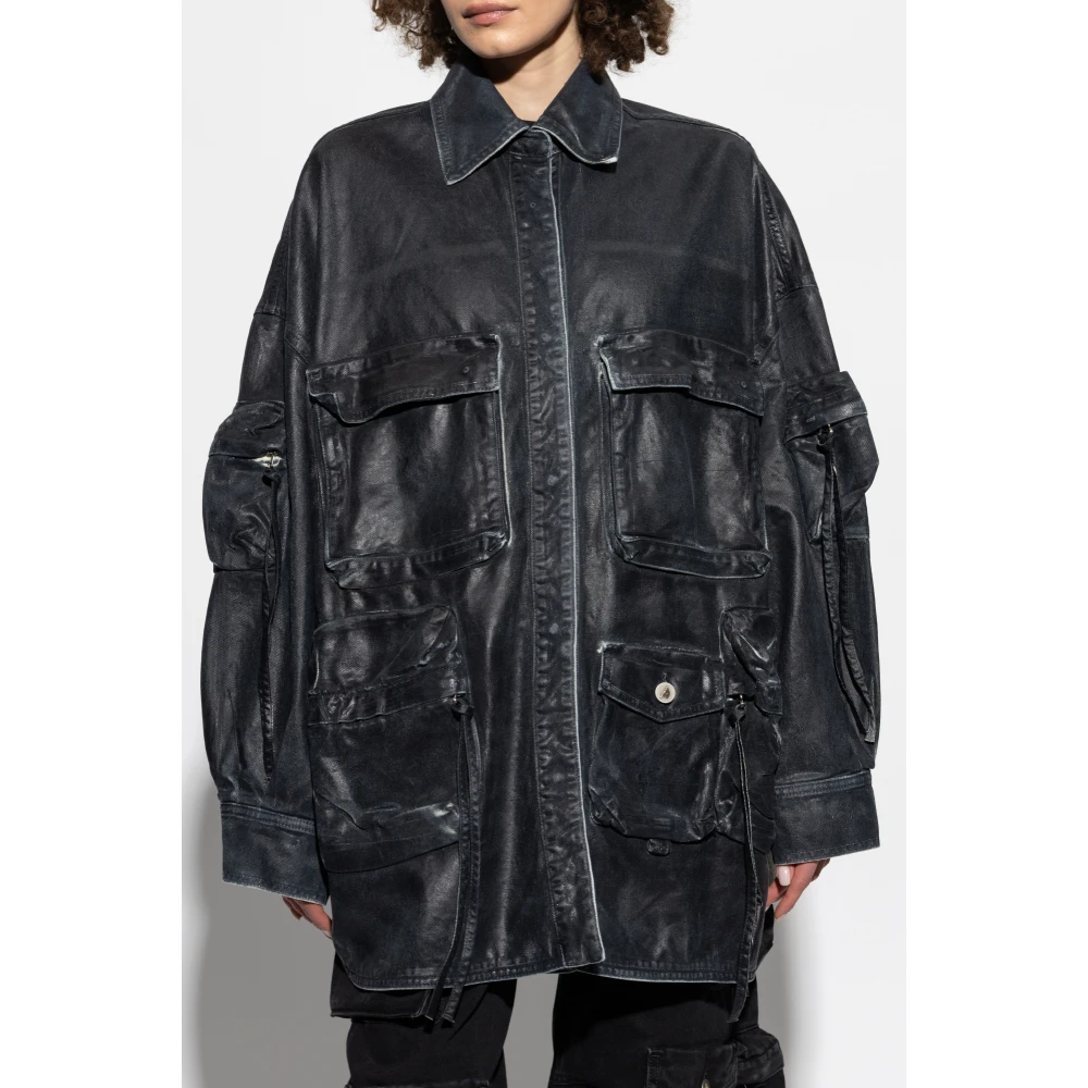 The Attico Denim jas Black Dames