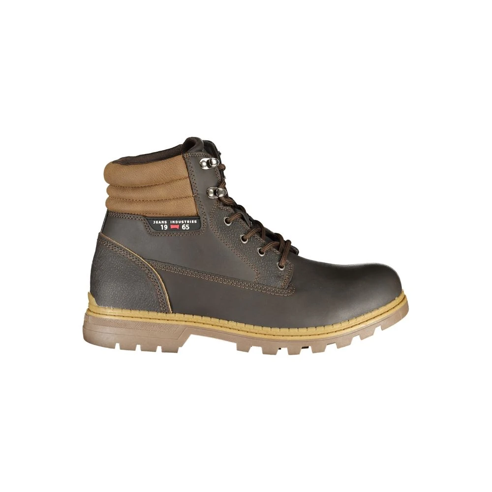 Carrera Men's Brown Elegant Lace-Up Boots With Contrast Details