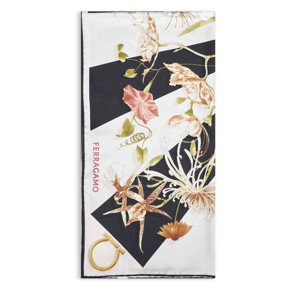 Ferragamo Women's Multicolor Silk Scarves, One Size, Gaia Print Silk Scarf