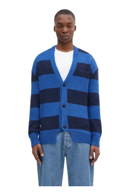 Oversized kofta i mohair med ränder