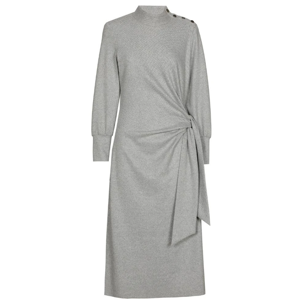 Marie Méro Grijze Strik Taille Jurk Gray Dames