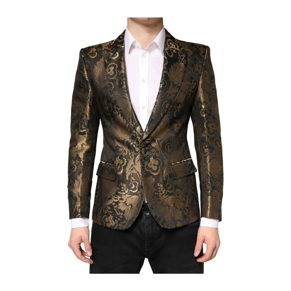 Dolce & Gabbana Men's Jacquard Single Breasted Tuxedo Blazer