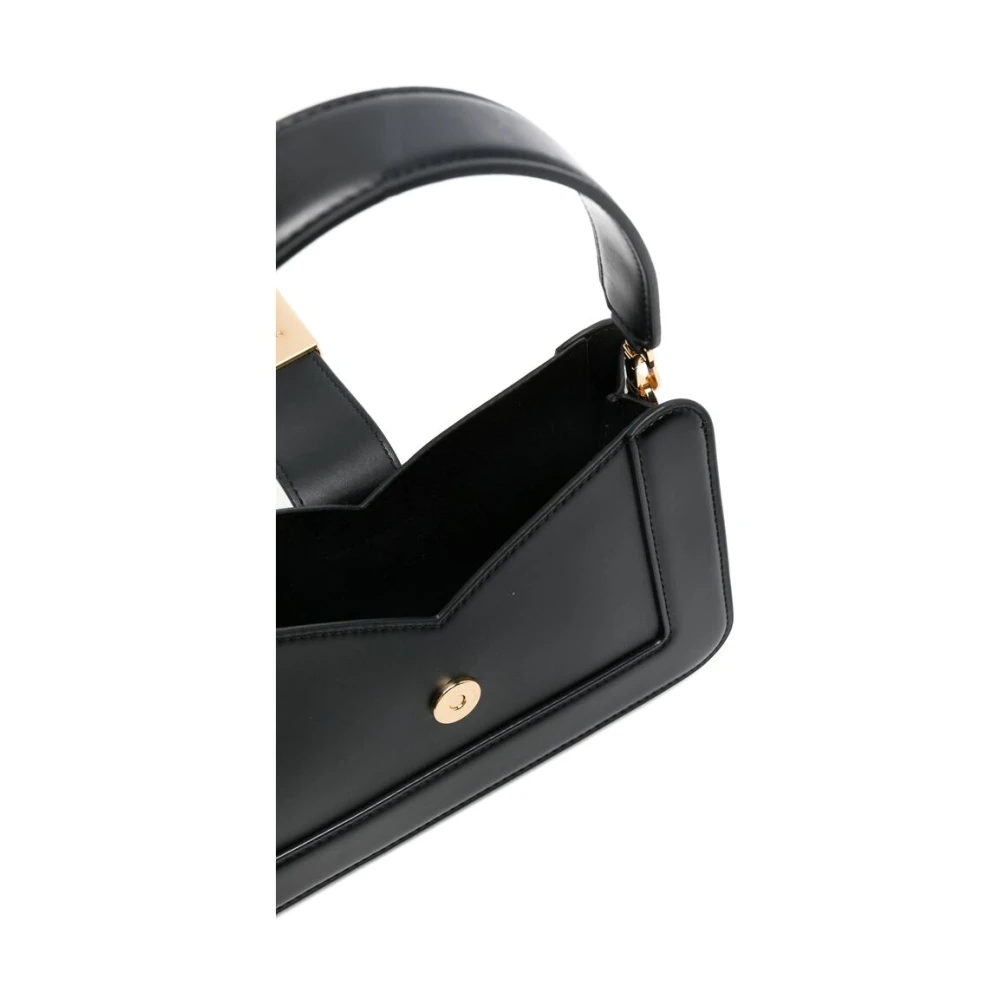 Elisabetta Franchi Zwarte Schoudertas met Magnetische Sluiting Black Dames