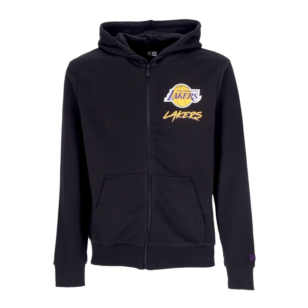 New era LA Lakers NBA Script ZIP Hoodie Black Heren