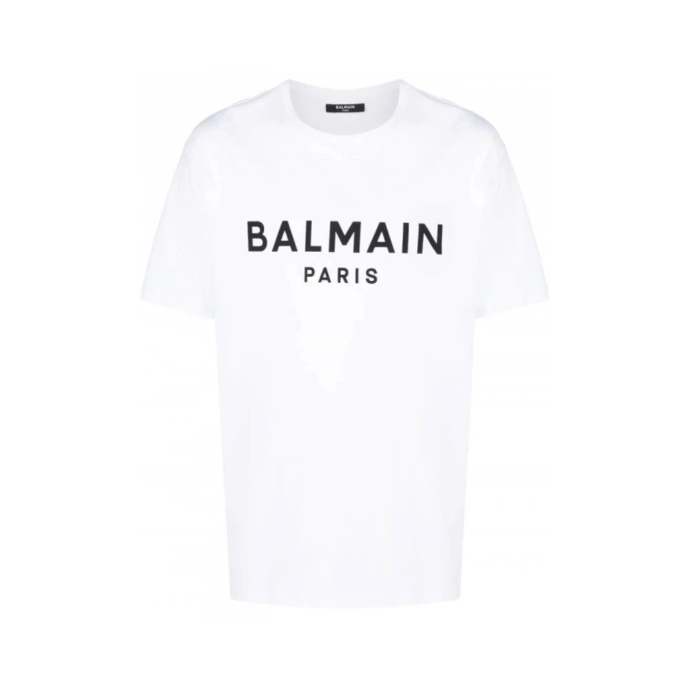 Balmain Bedrukt T-shirt Klassieke pasvorm Wit Heren