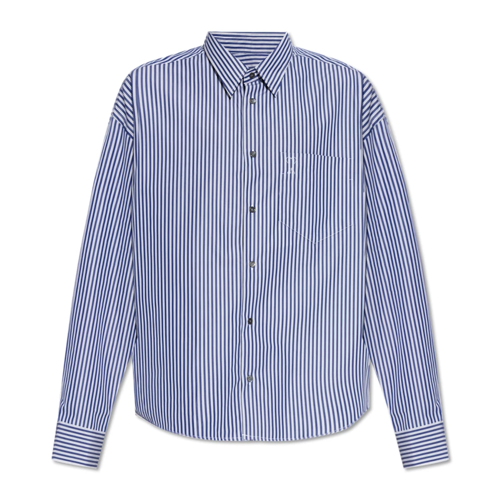 Ami Paris Men's Blue Shirt With Logo