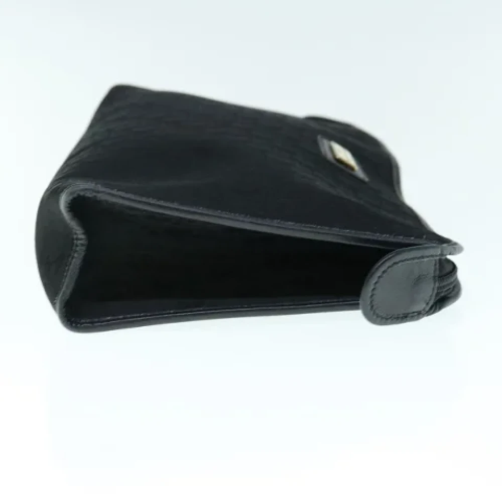 Dior Vintage Pre-owned Canvas clutches Black Dames