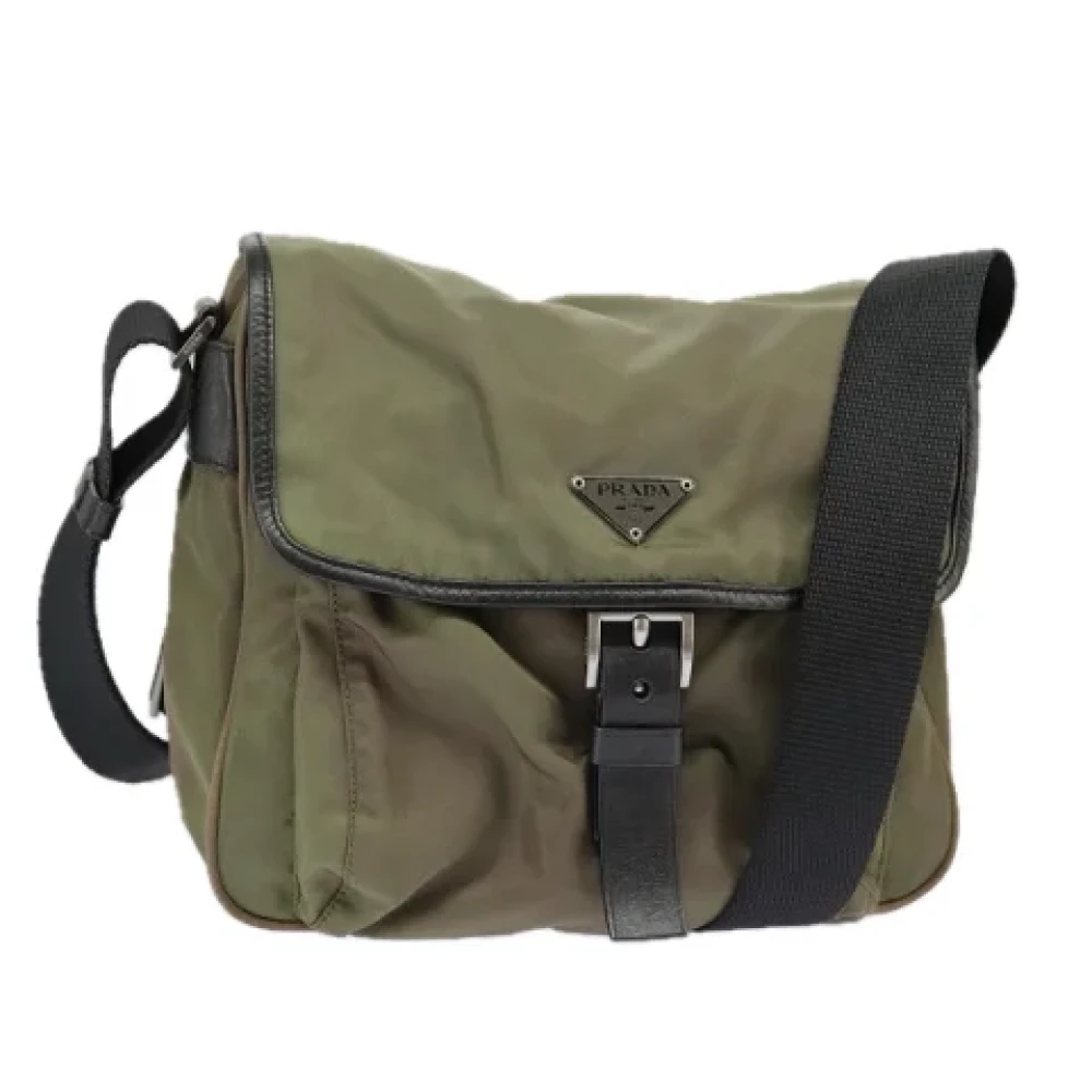 Prada Vintage Pre-owned Nylon prada-bags Green Dames