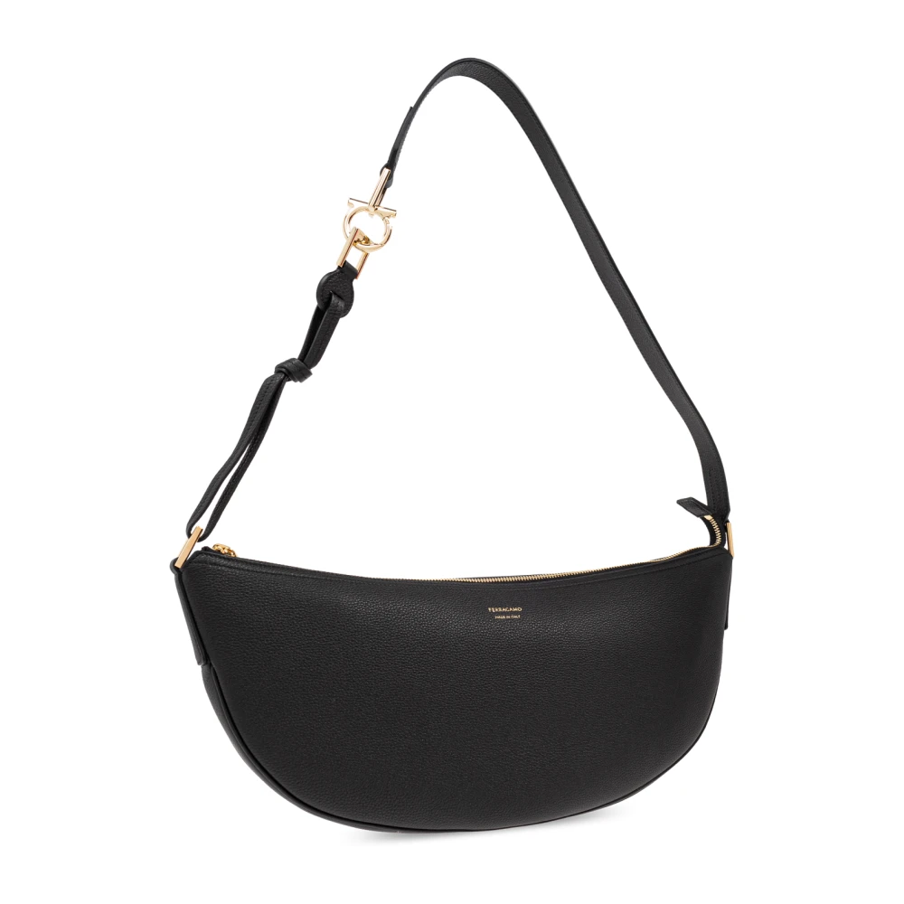 Salvatore Ferragamo Schoudertas Smile Medium Black Dames