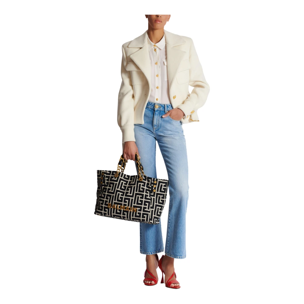 Balmain Crepe de chine overhemd White Dames