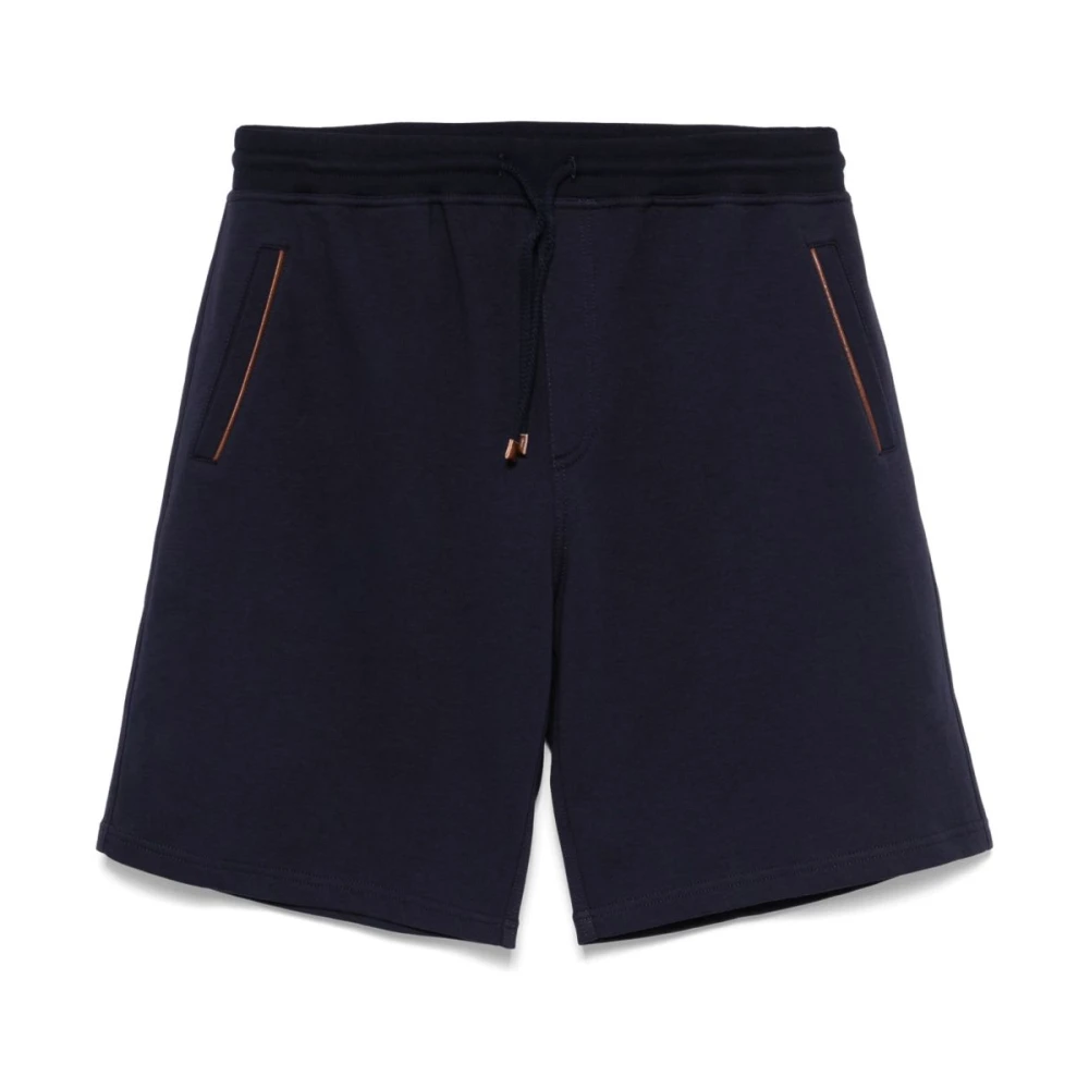 BRUNELLO CUCINELLI Blauwe Shorts voor Mannen Blue Heren