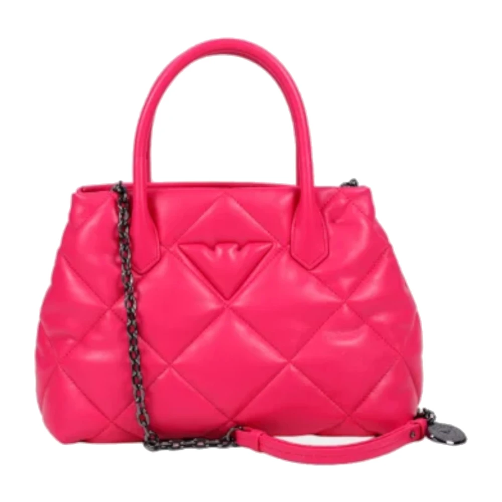 Emporio Armani Fuchsia Gewatteerde Winkelmand met Adelaar Logo en Verstelbare Band Pink Dames