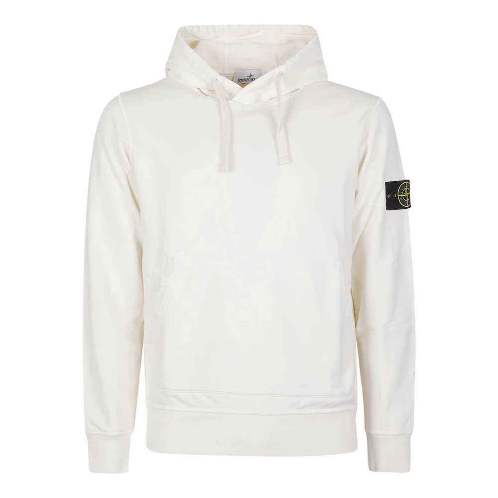 Stone Island White Regular-Fit Hooded Sweatshirt With Pouch Pocket - Male - Hoodies - 2XL - Sweatshirts & Hoodies