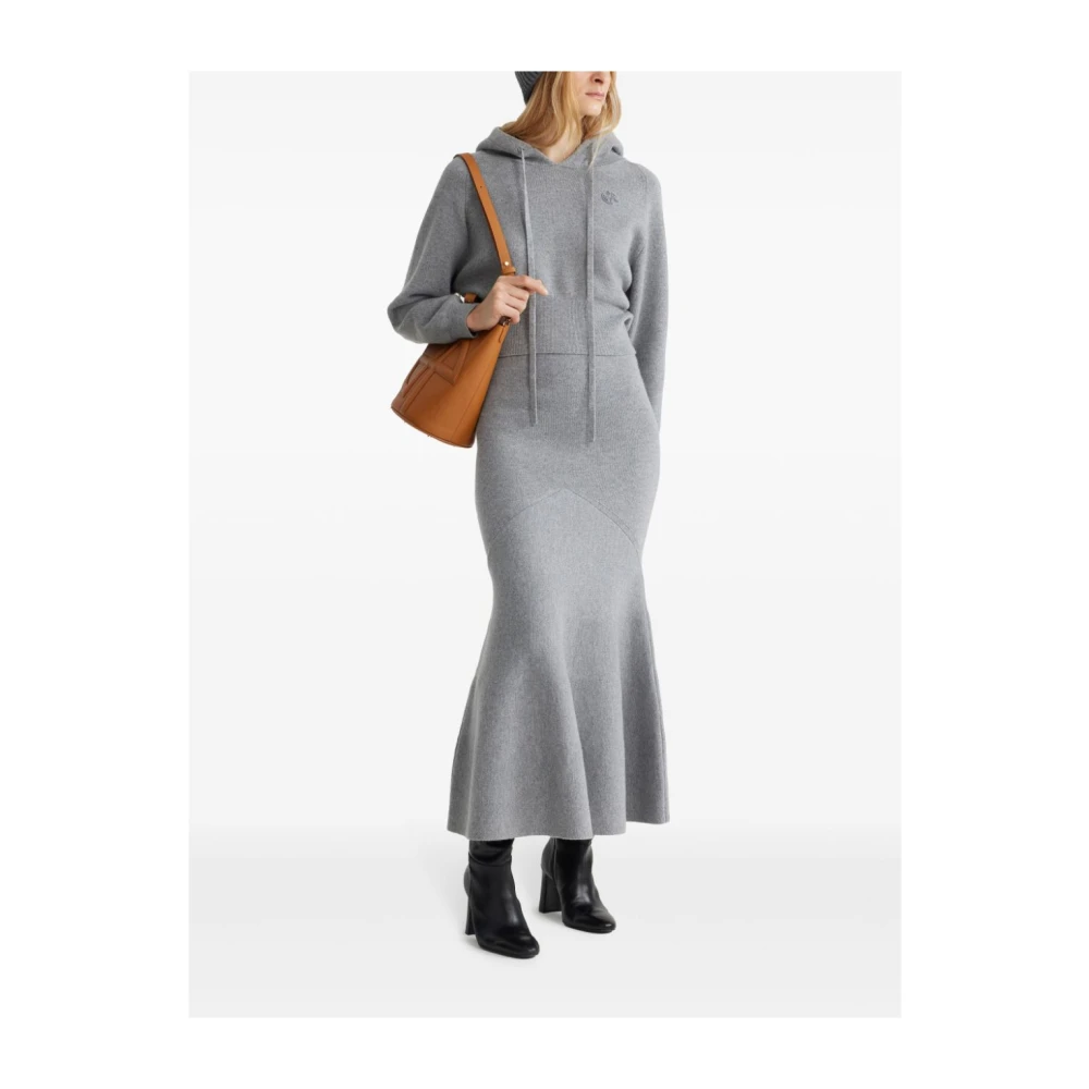Patou Grijze Merinowol Hoodie Trui Gray Dames