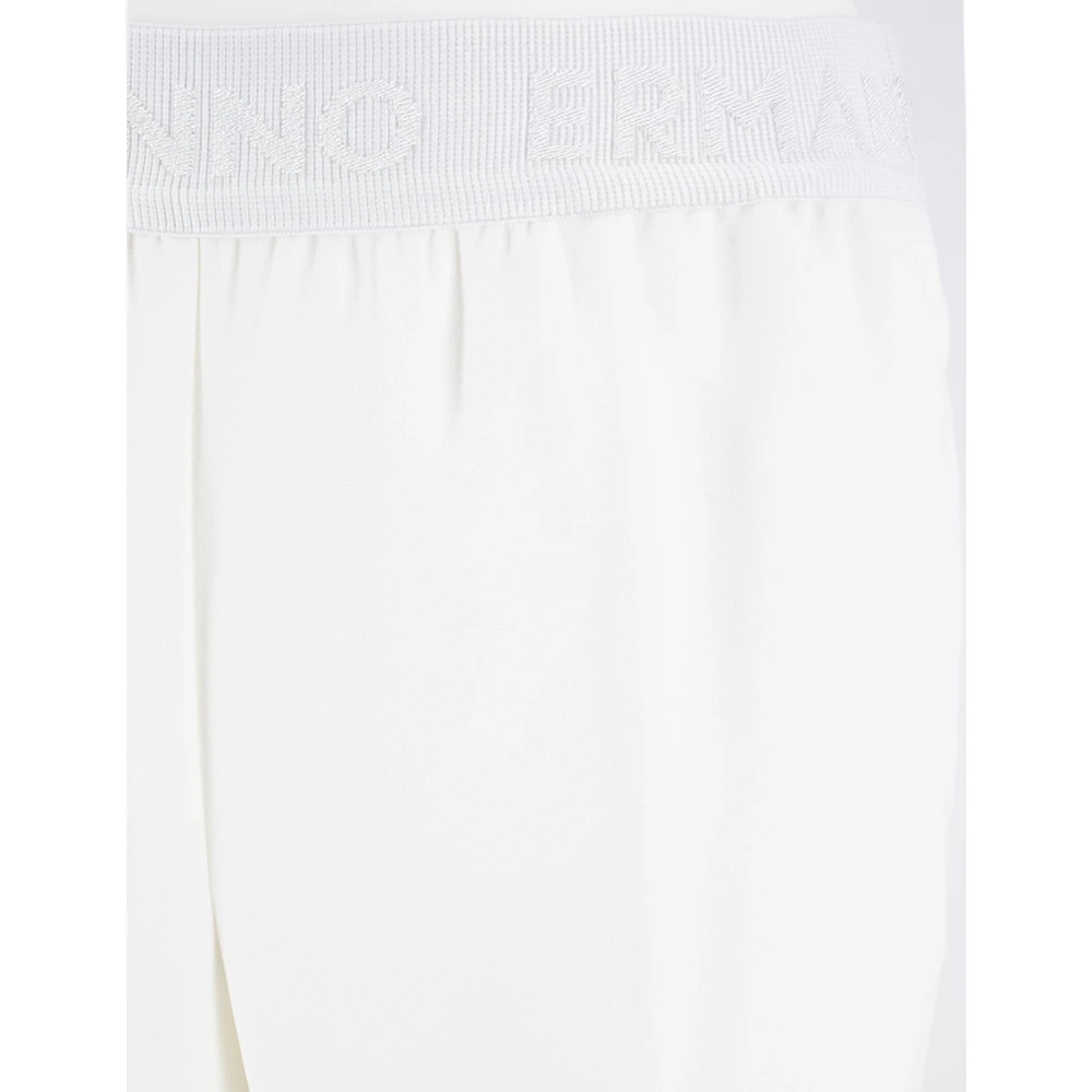 Ermanno Scervino Broek met elastische taille en rechte pijp White Dames