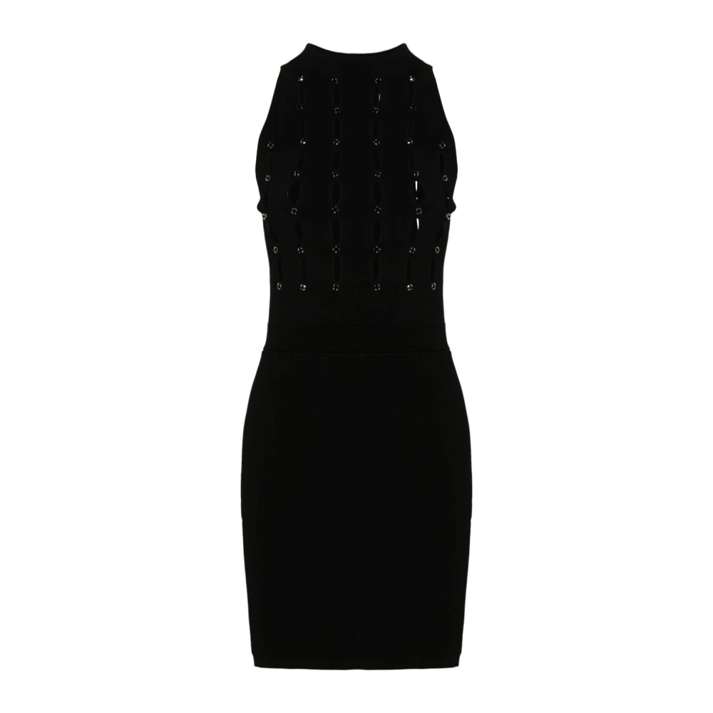 Liu Jo Zwart Mesh Kralen Jurk Black Dames