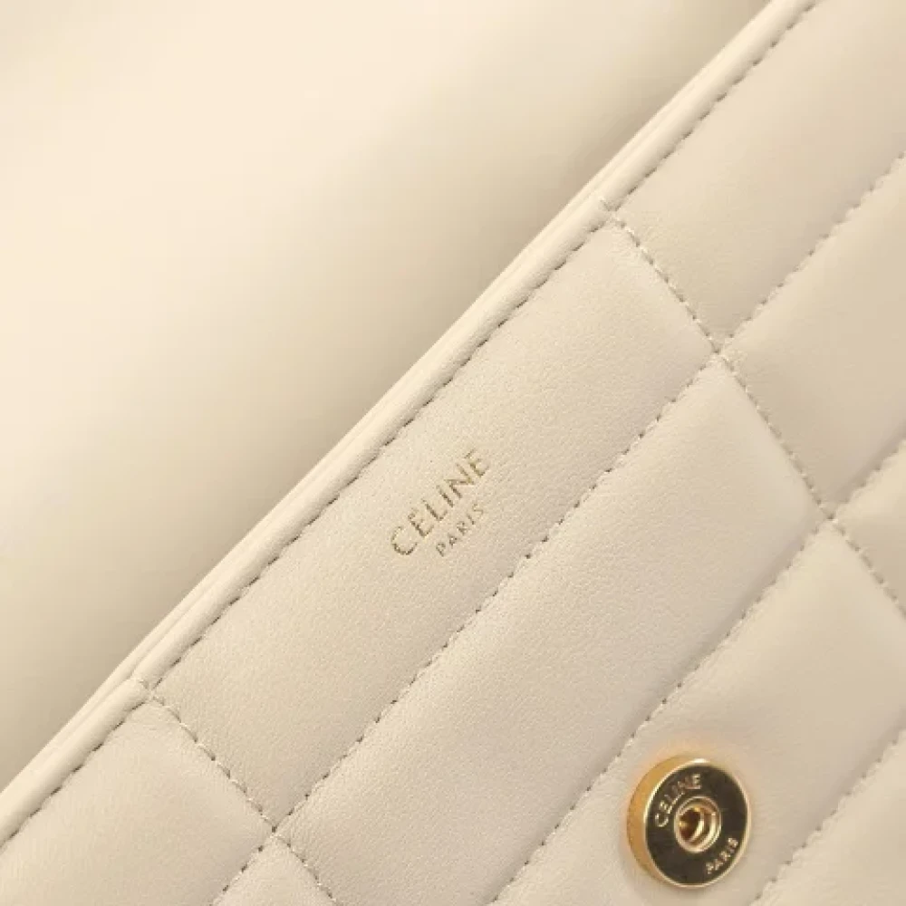 Celine Vintage Pre-owned Leather crossbody-bags Beige Dames