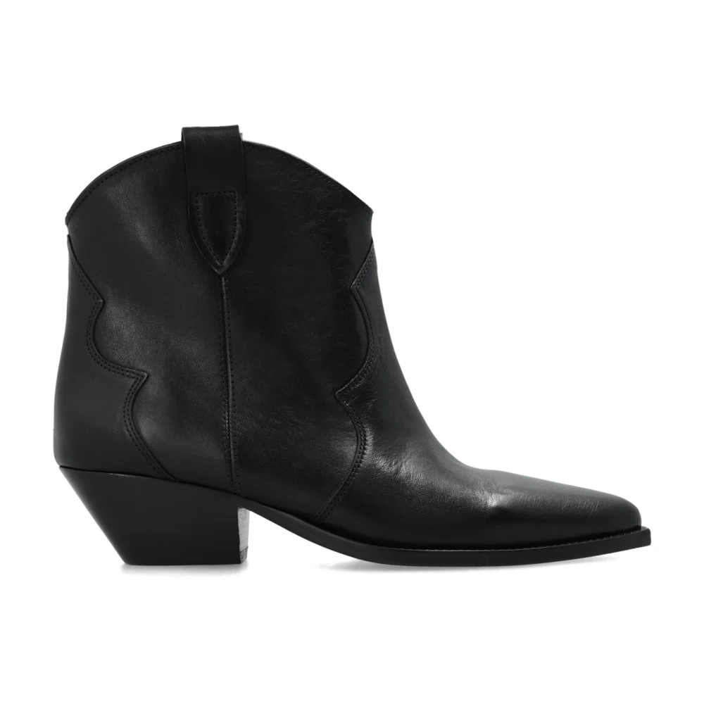 Isabel Marant Women's Black Cowboy & Biker Boots, 3 Uk, Dewina Heeled Ankle Boots