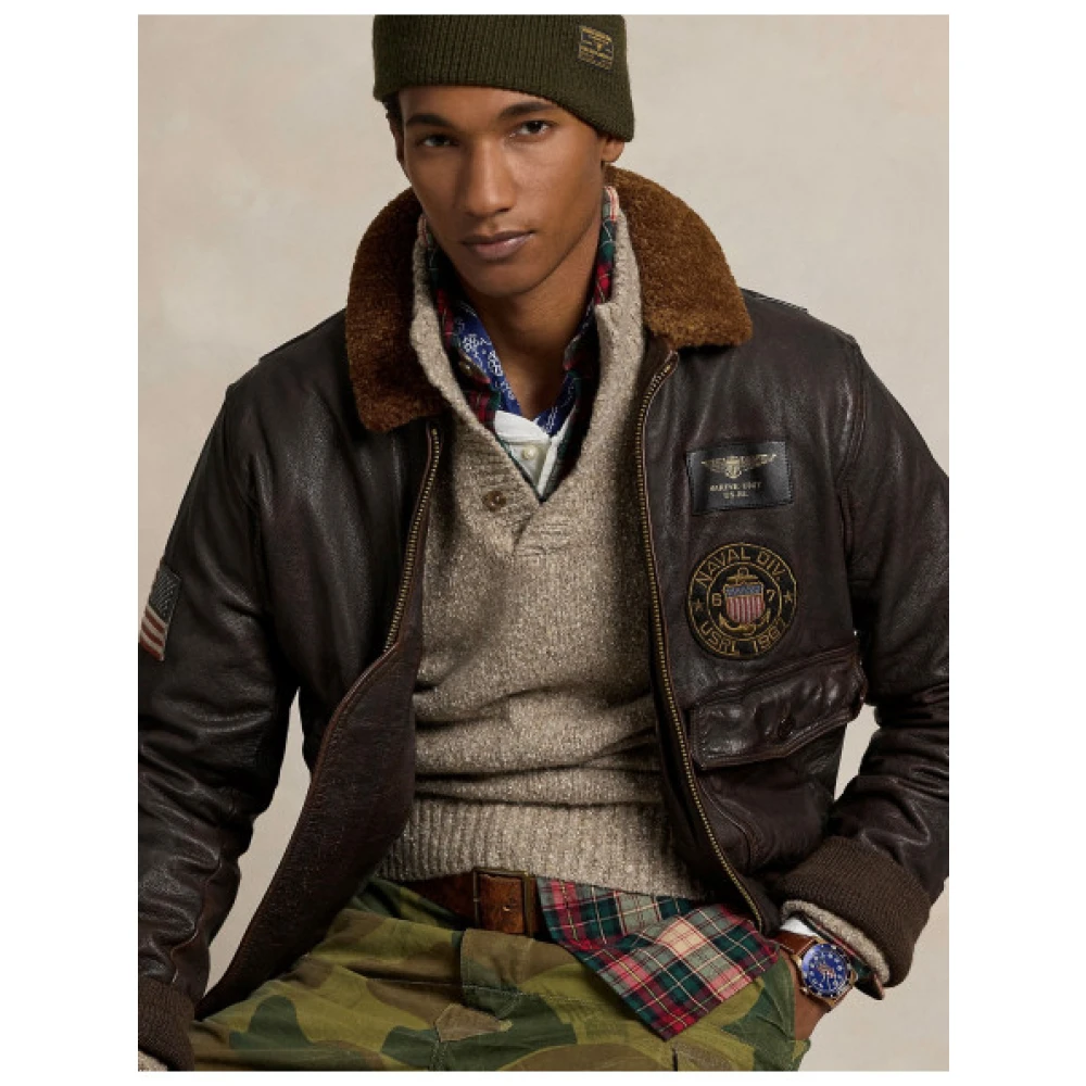 Polo Ralph Lauren Wollen Blend Knopen Coltrui Beige Heren