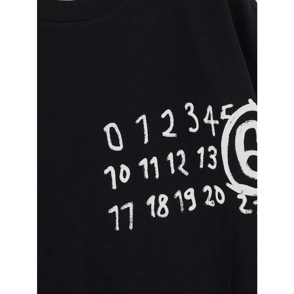 MM6 Maison Margiela Katoenen Logo T-Shirt Black Dames