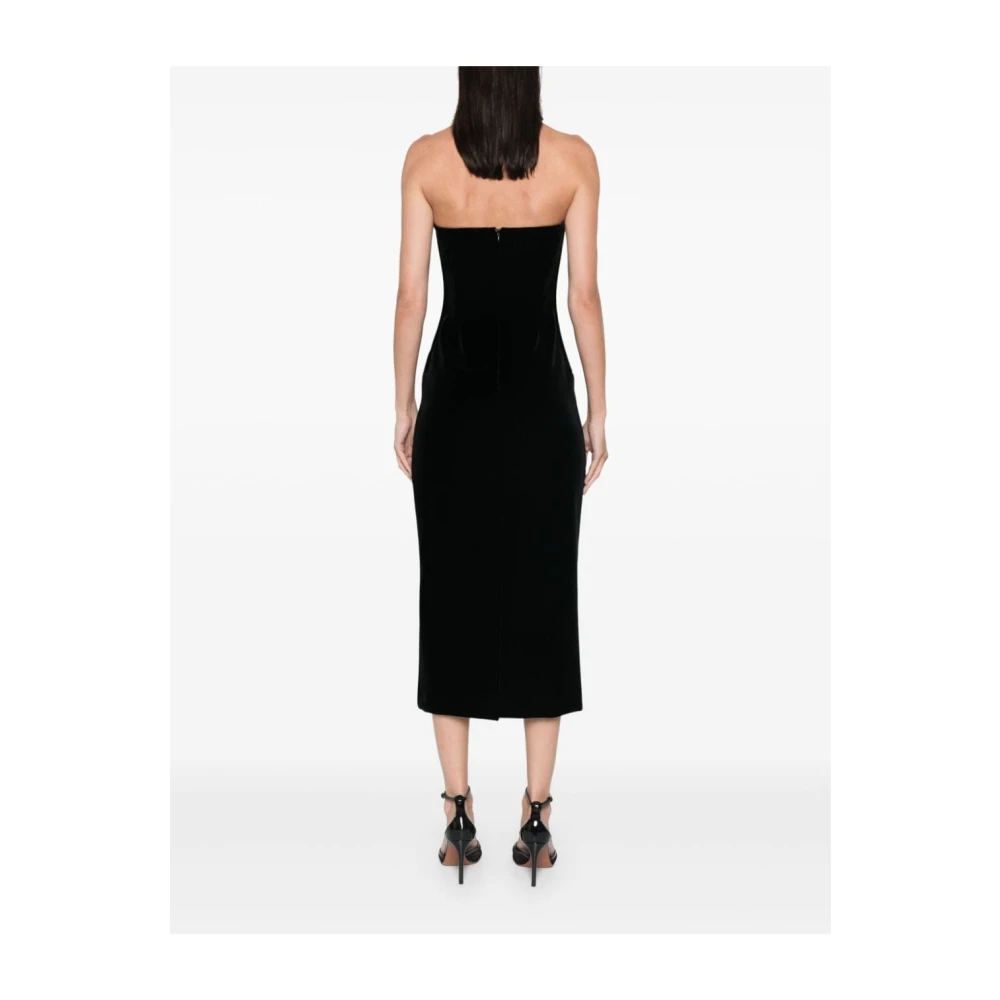 SPORTMAX Zwart Fluweel Strapless Jurk met Onderdraad Bh Black Dames