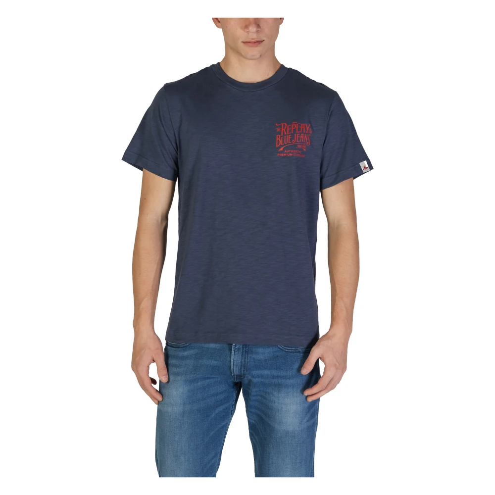 Replay T-shirt met ronde hals Blue Heren