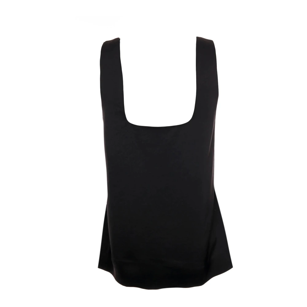 drykorn Satin Tanktop met vierkante halslijn Black Dames