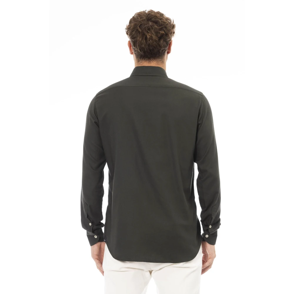 Baldinini Button-down Shirt Korte Mouw Green Heren