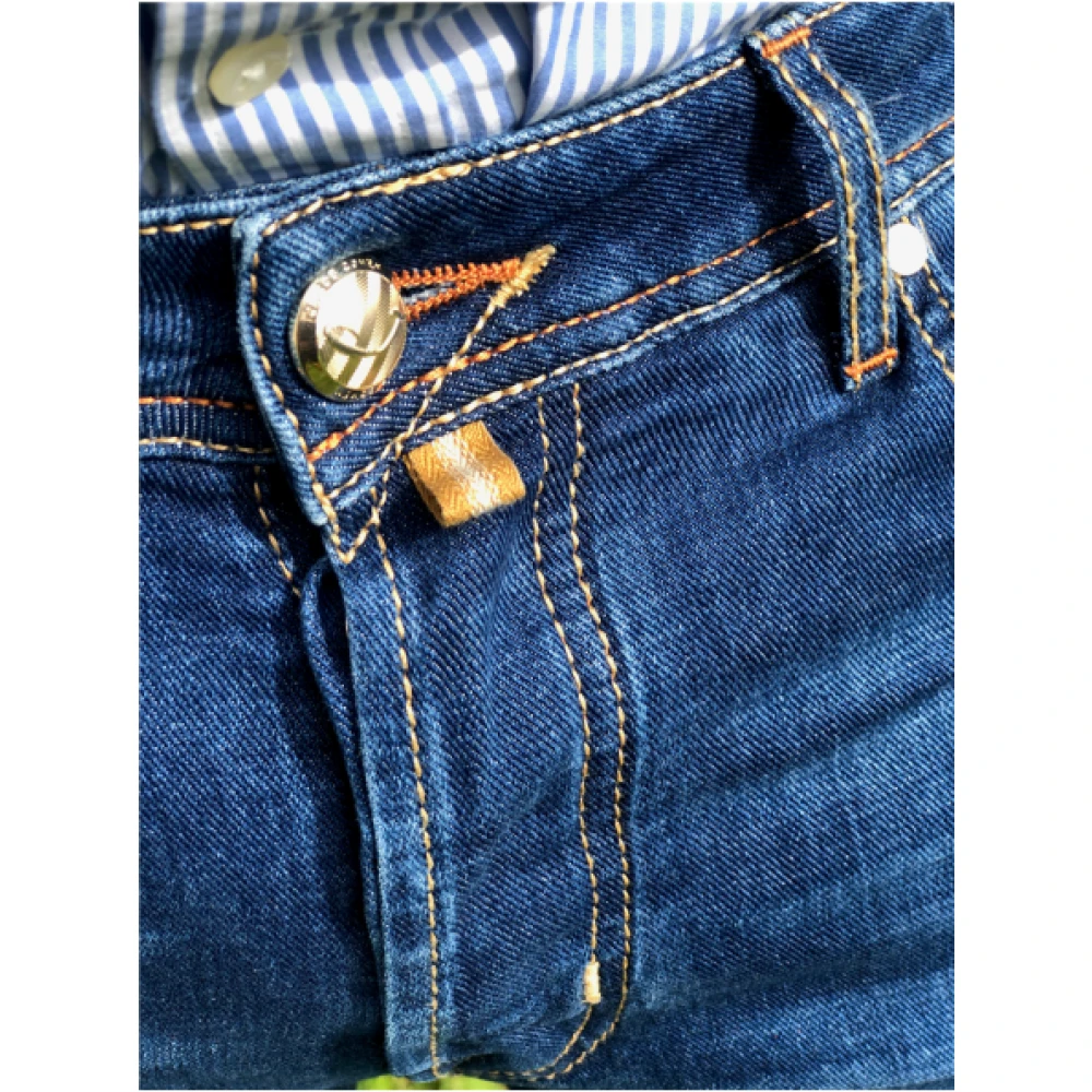 Jacob Cohën Slim Fit Jeans van Katoenmix met Geborduurde J Zak Blue Heren