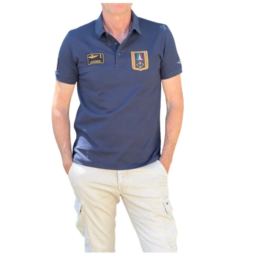 Aeronautica Militare Homme Bleu Tops, Taille: M Polo À Manches Courtes