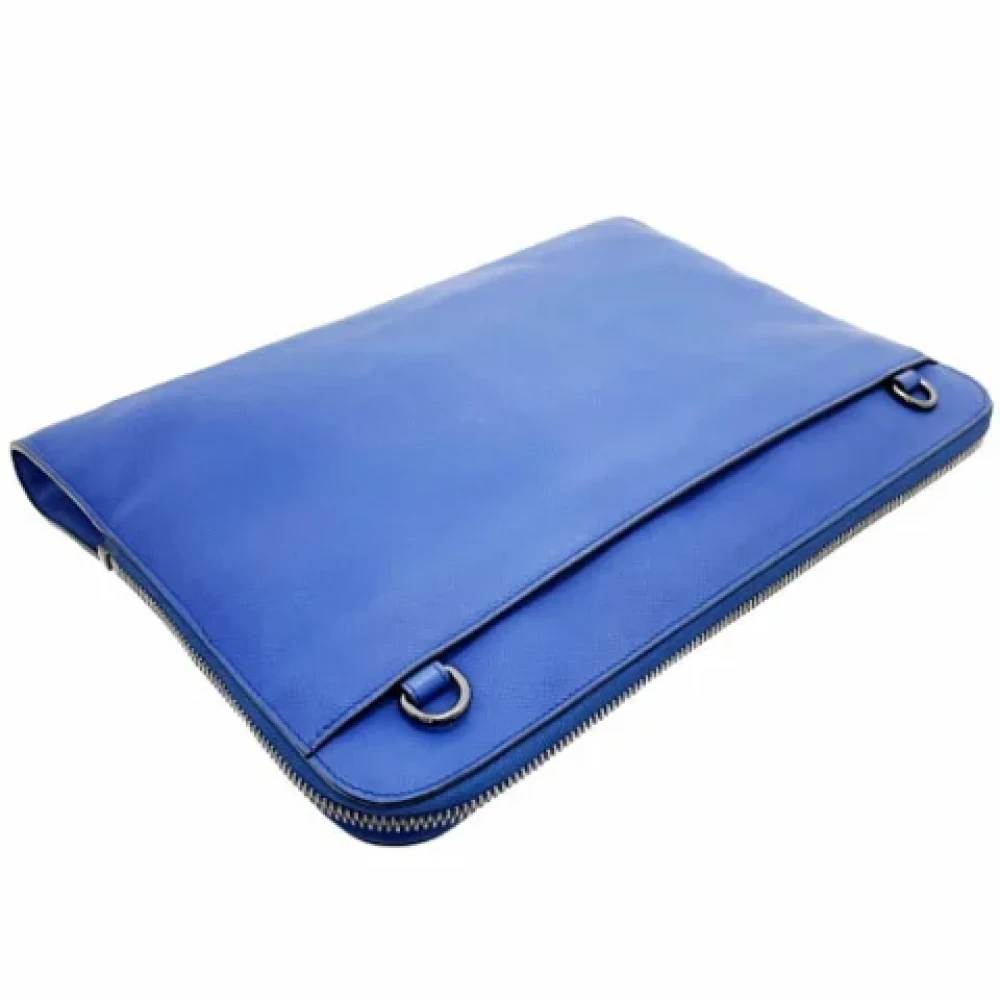 Burberry Vintage Pre-owned Leather clutches Blue Dames