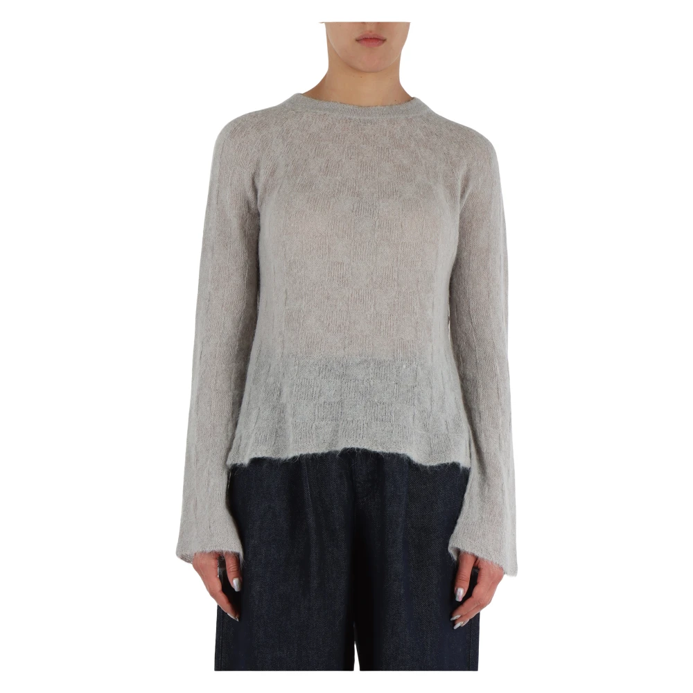 Emporio Armani Alpaca Crew Neck Sweater Gray Dames