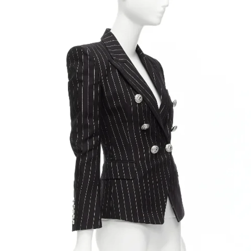 Balmain Pre-owned Cotton outerwear Black Dames