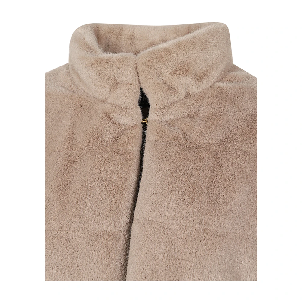 Marella Korte Nep Bontjas Beige Dames