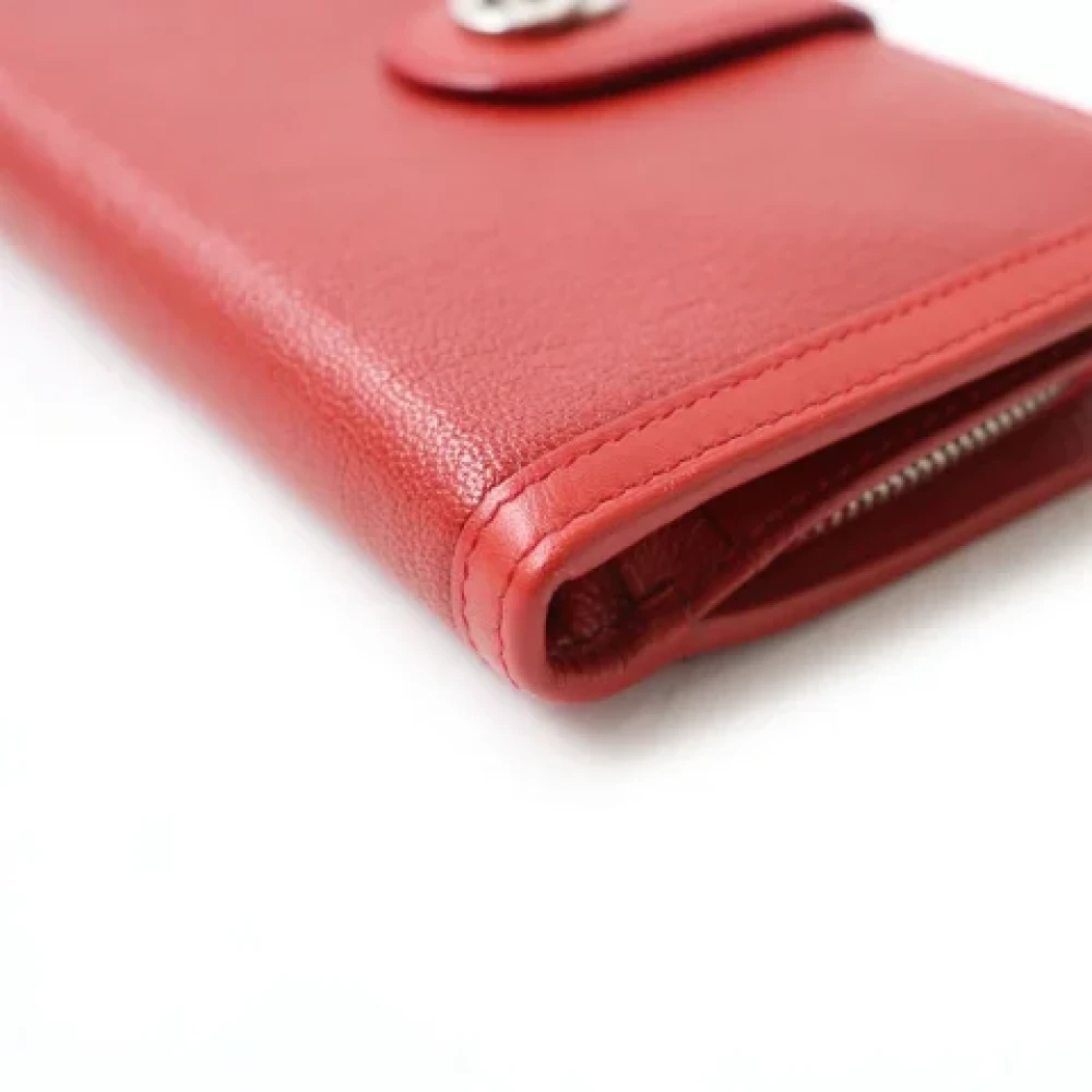 Bvlgari Vintage Pre-owned Leather wallets Red Dames