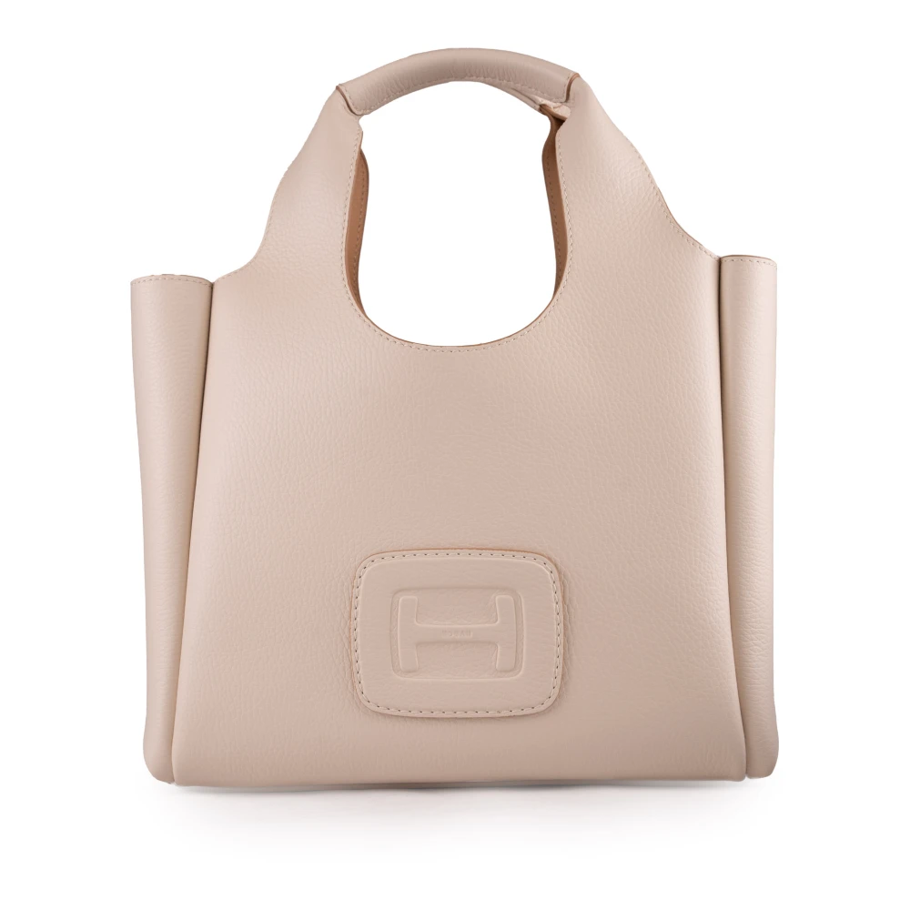 Hogan Witte Leren Shopper Tas met Interne Zakken White Dames