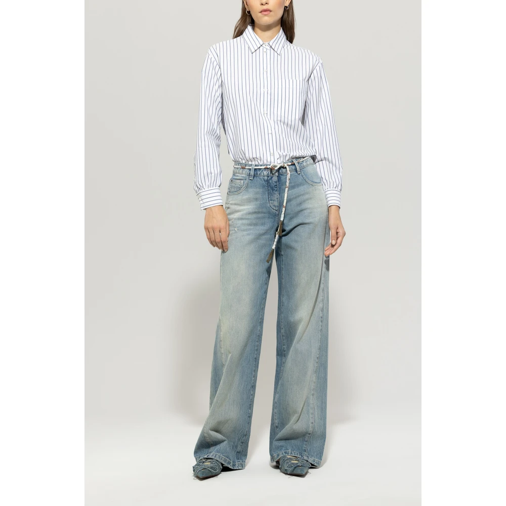LUISA CERANO Gestreepte blouse met fantasie strepen Blue Dames