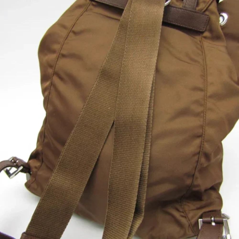 Prada Vintage Pre-owned Leather backpacks Brown Dames