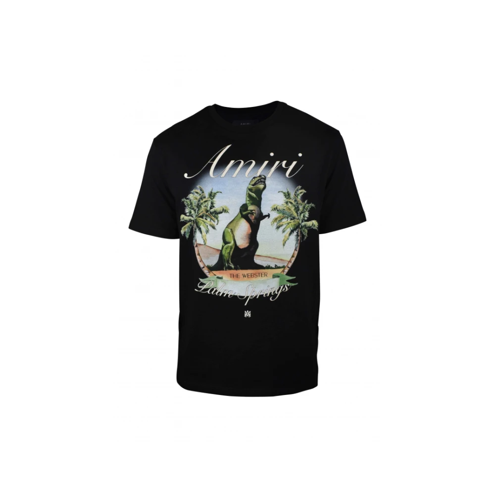 Amiri Zwart Dinosaur Logo Print T-shirt Black Heren