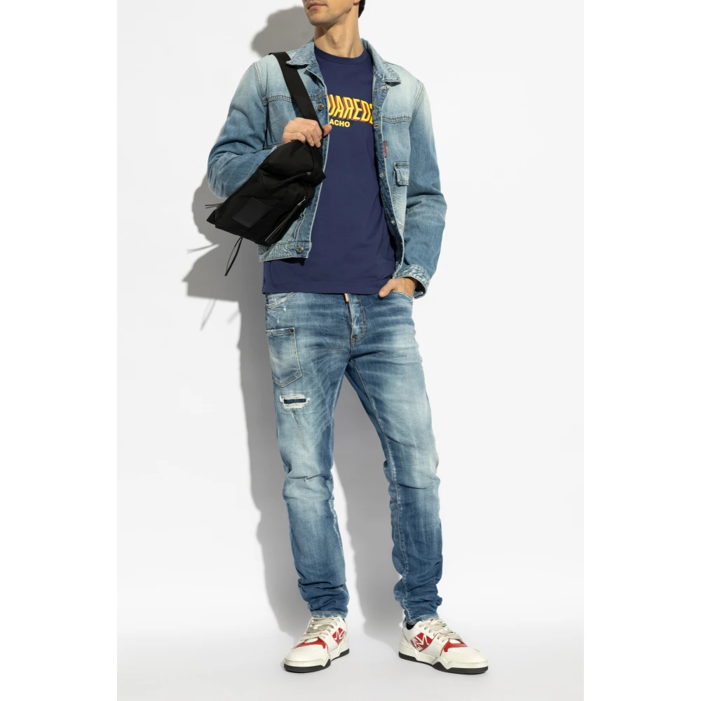Dsquared2 T-shirt met logo Blue Heren