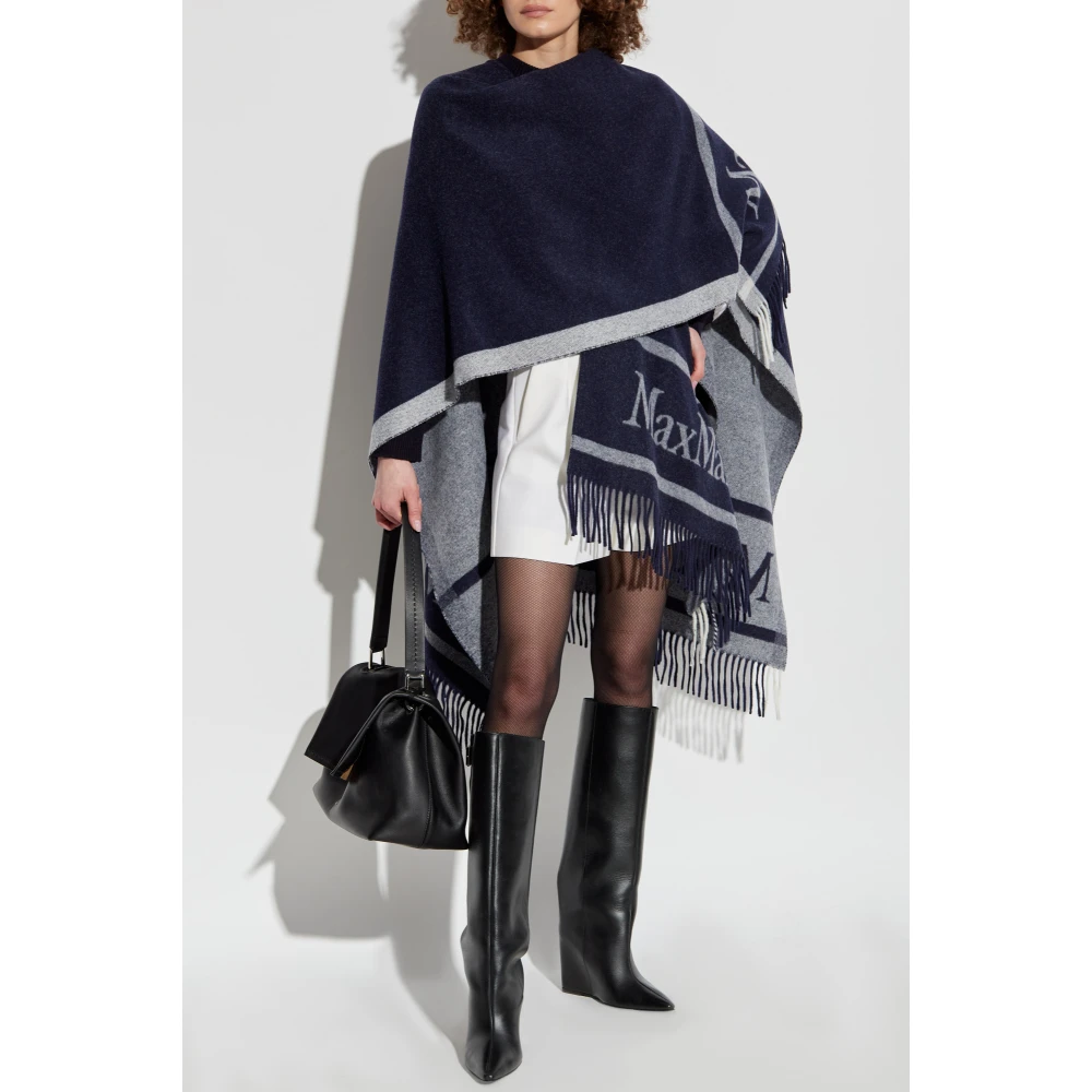 Max Mara Poncho Hilde Blue Dames