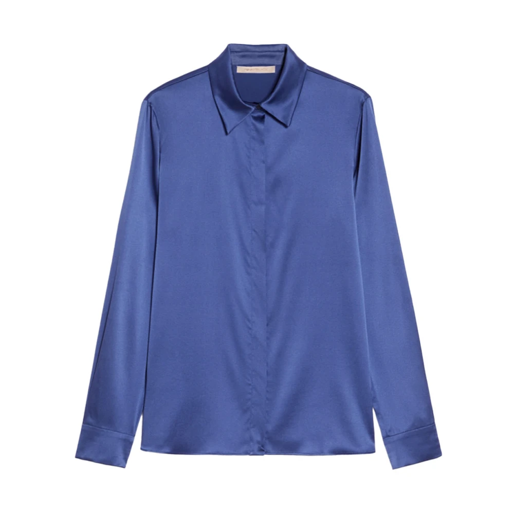 Pennyblack Zijden Shirt Vittoria Schoon Ontwerp Blue Dames