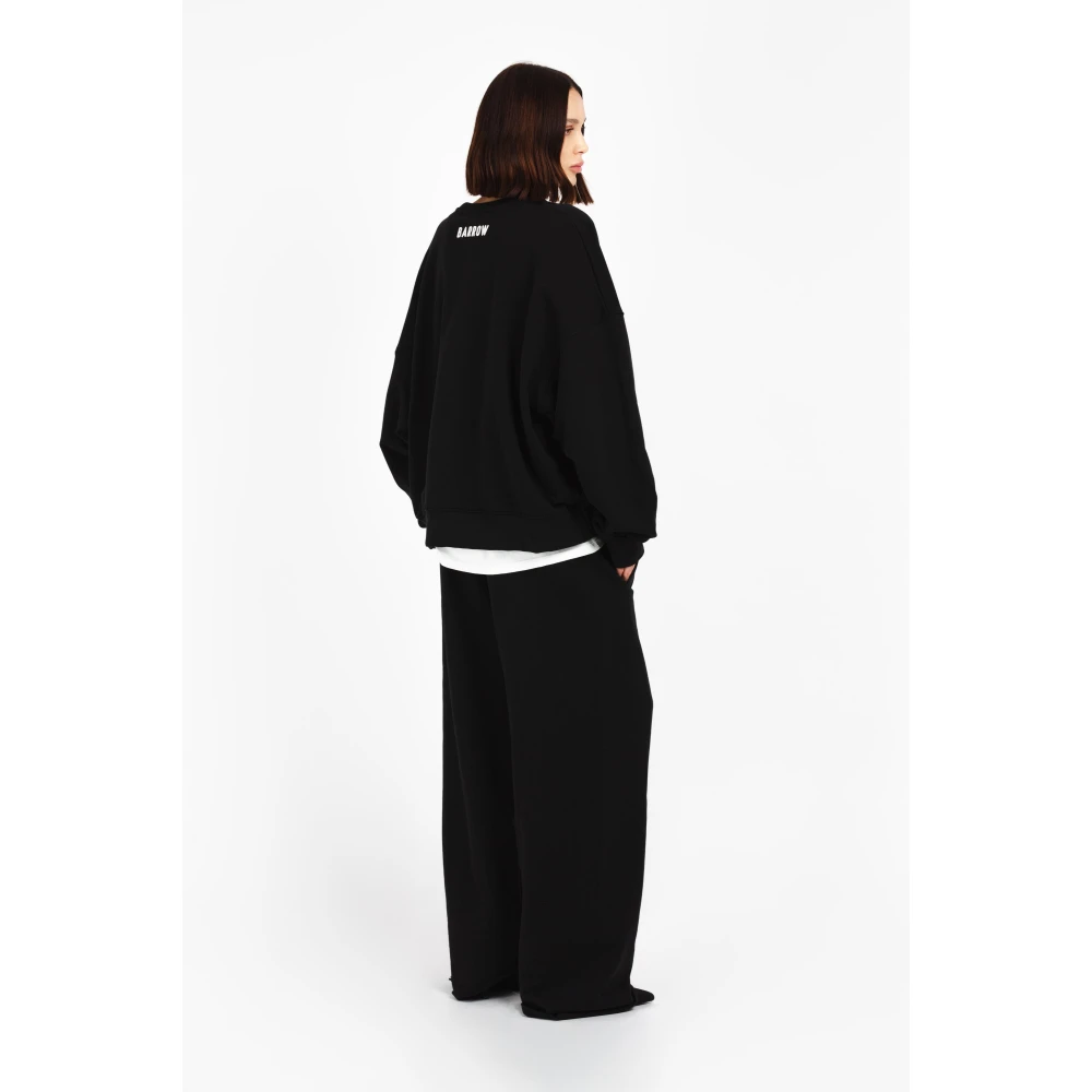 Barrow Sweatshirt met ronde hals en print Black Unisex