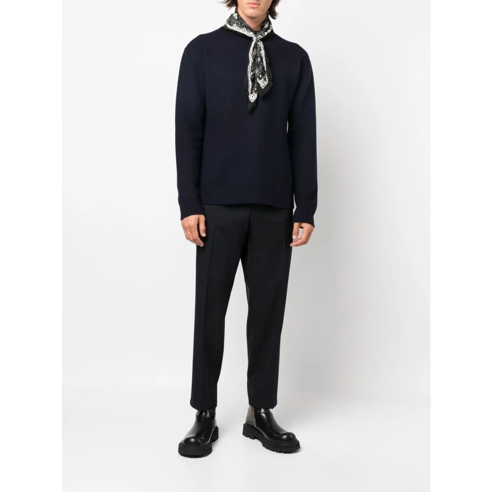 Jil Sander Navy Blauwe Getailleerde Broek Blue Heren