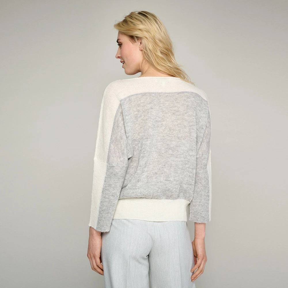Marie Méro Multicolor Grijze Gebreide Trui met Vleermuismouwen Gray Dames