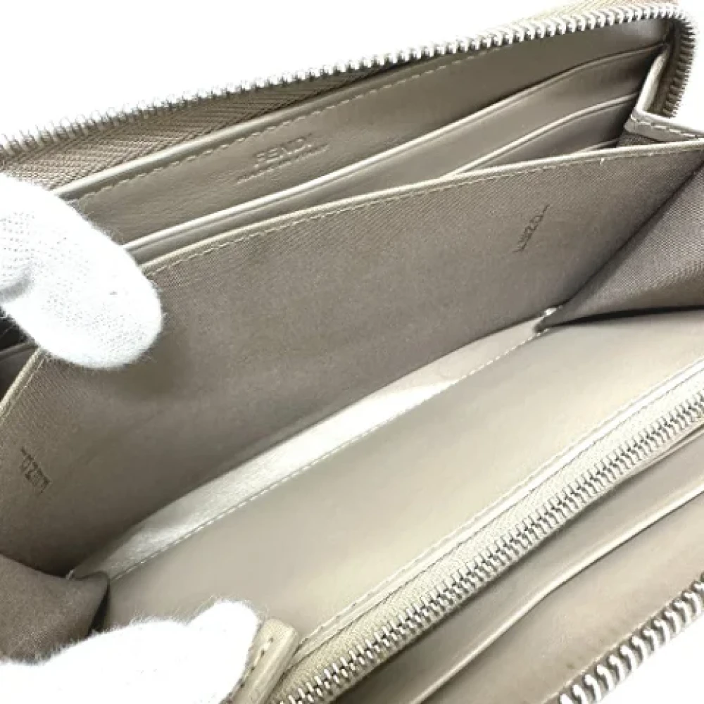 Fendi Vintage Pre-owned Leather wallets Beige Heren