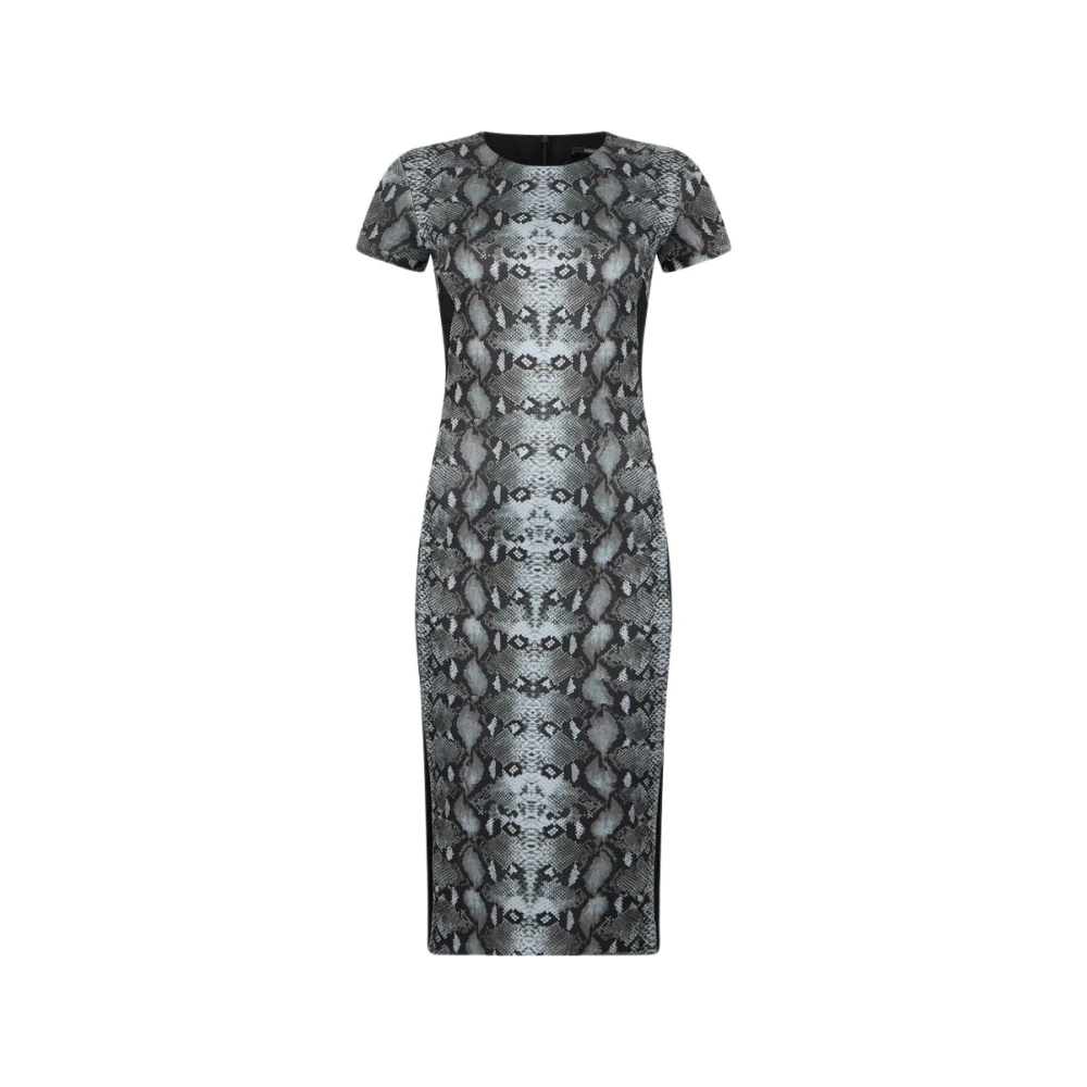 Roberto Cavalli Gray Snake Print Midi Dress - Female - Midi Dresses - Xl - Dresses