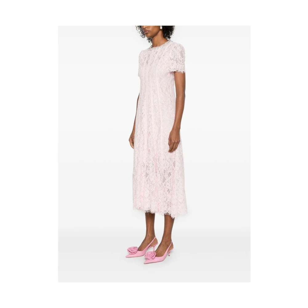 Self Portrait Kristal Versierde Roze Tulle Jurk Pink Dames