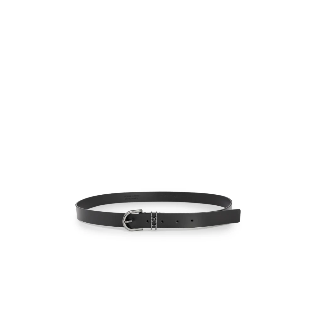 Calvin Klein Jeans Loop Ronde Gesp Leren Riem Black Dames