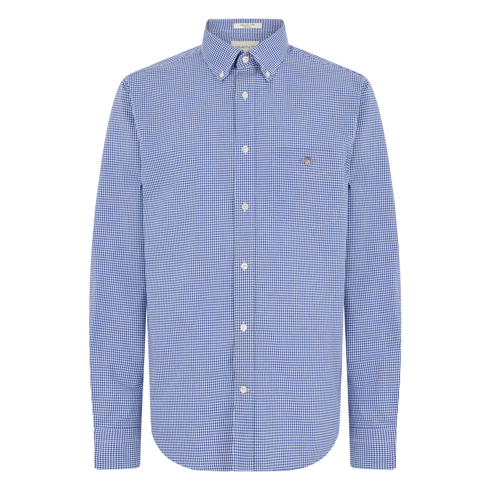 Gant Men's Blue Classic Poplin Gingham Shirt - Casual Shirts - Xl - Shirts